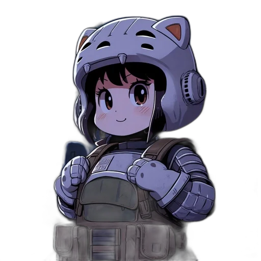 robot, weapon, jacket, hat transparent PNG cut-out