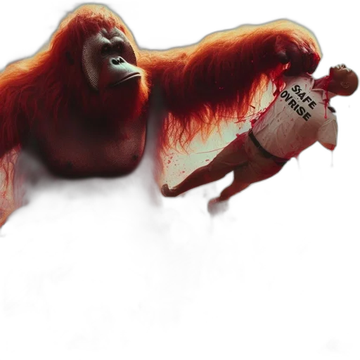 animal, creature, concept art, photorealistic, 3d render, comic book art, enormous, orangutan transparent PNG cut-out