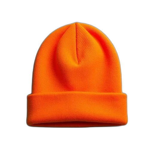 hat, crown, jacket, mask, 3d render, large, bright, orange transparent PNG cut-out