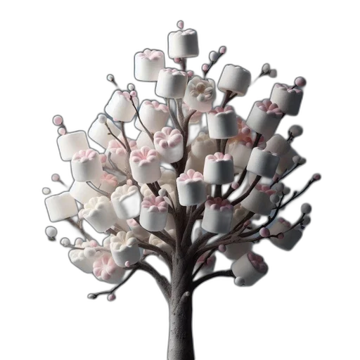 tree, crown, jewelry, flower, 3d render, concept art, photorealistic, fantasy art transparent PNG cut-out