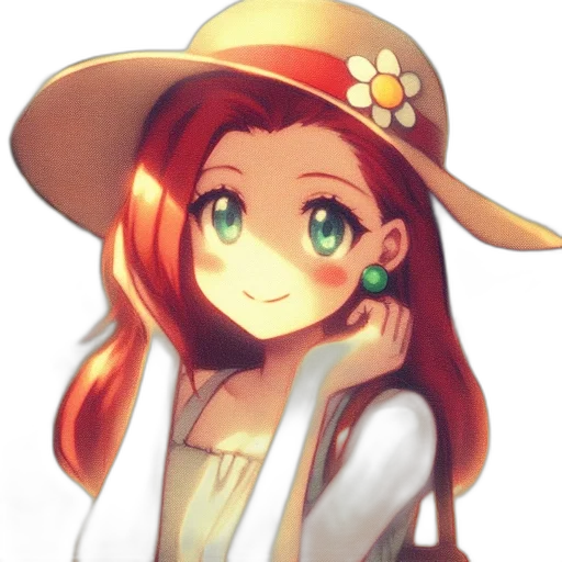 hat, staff, crown, flower, anime, pixel art, watercolor, fantasy art transparent PNG cut-out