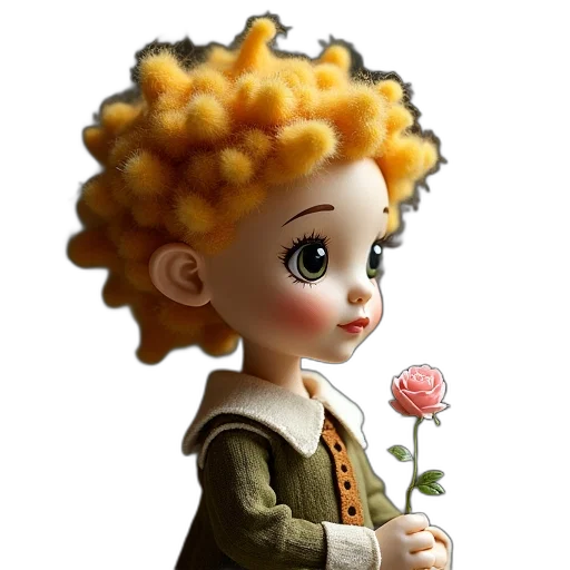 flower, staff, face, photorealistic transparent PNG cut-out