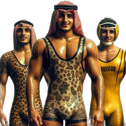 animal, comic book art, concept art, fantasy art, photorealistic, three, men, wrestling transparent PNG cut-out