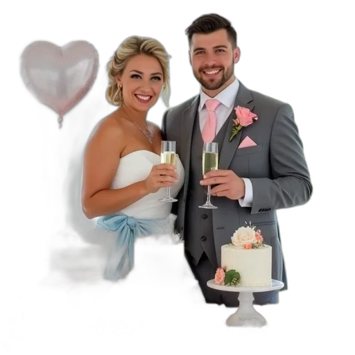 umbrella, dress, pastel, first, image, shows, bride, groom transparent PNG cut-out