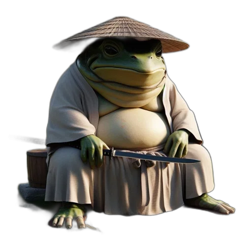 staff, umbrella, concept art, photorealistic, 3d render, fantasy art, frog, character transparent PNG cut-out