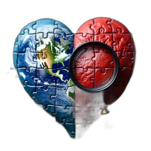 jewelry, fantasy art, heart, puzzle transparent PNG cut-out