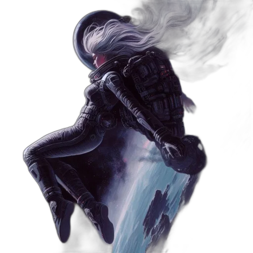 jacket, sword, mask, dragon, concept art, fantasy art, cyberpunk, comic book art transparent PNG cut-out