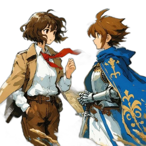 sword, weapon, jacket, crown, concept art, fantasy art, anime, watercolor transparent PNG cut-out