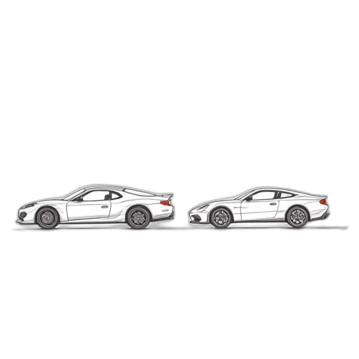 car, 3d render, photorealistic, concept art, cartoon, set, cars, outline transparent PNG cut-out