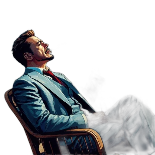 jacket, face, furniture, staff, photorealistic, concept art, comic book art, oil painting transparent PNG cut-out
