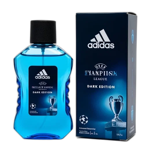 bottle, blue, adidas, aftershave, black, cap, displayed, next transparent PNG cut-out