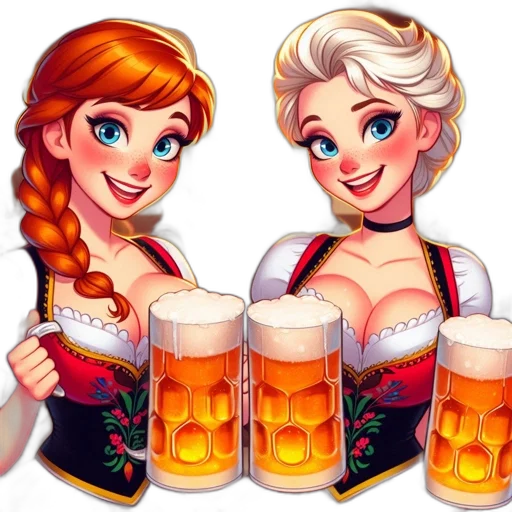 fantasy art, pixel art, cartoon, photorealistic, two, female, characters, blue transparent PNG cut-out