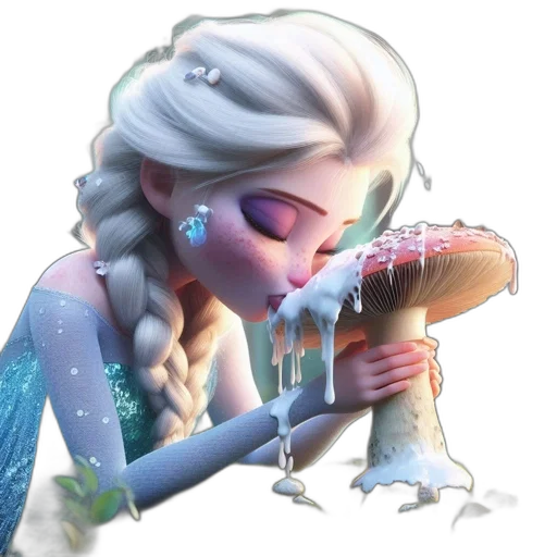 fantasy art, concept art, pixel art, cartoon, snow, underwater, animated, character transparent PNG cut-out