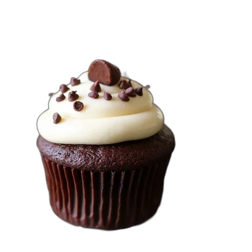 food, photorealistic, 3d render, dark, collection, chocolate, cupcakes, white transparent PNG cut-out