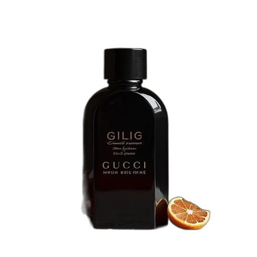 bottle, food, 3d render, gucci, guilty, men, cologne transparent PNG cut-out