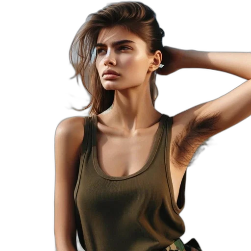 dress, jacket, jewelry, hair, photorealistic, concept art, 3d render, fantasy art transparent PNG cut-out