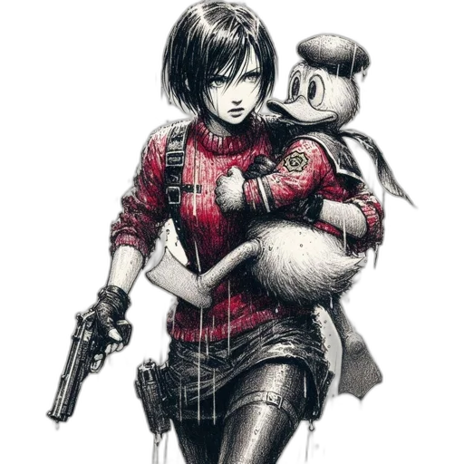 weapon, robot, animal, comic book art, concept art, cyberpunk, fantasy art, red transparent PNG cut-out