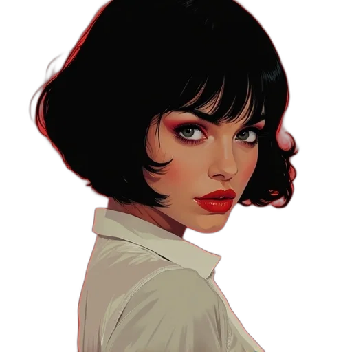 face, jacket, hair, weapon, comic book art, photorealistic, concept art, fantasy art transparent PNG cut-out