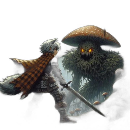 dragon, staff, sword, mask, fantasy art, concept art, pixel art, 3d render transparent PNG cut-out