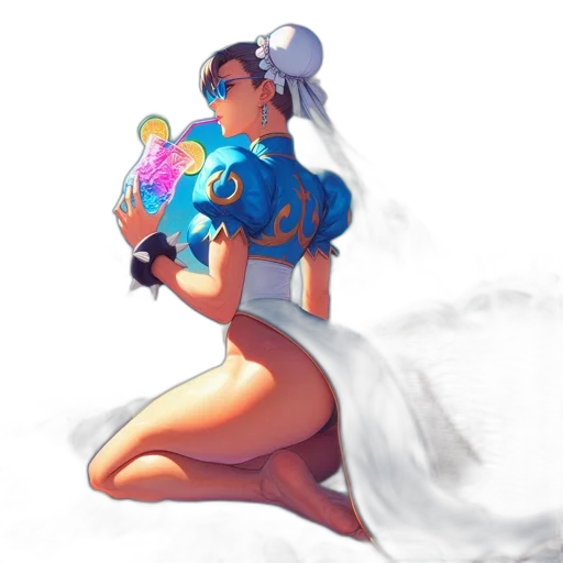 dress, weapon, robot, staff, concept art, pixel art, fantasy art, watercolor transparent PNG cut-out