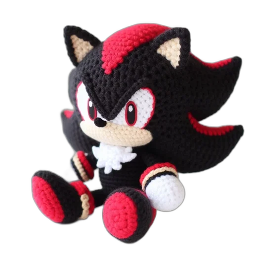 hat, creature, 3d render, pixel art, concept art, monochrome, red, amigurumi transparent PNG cut-out