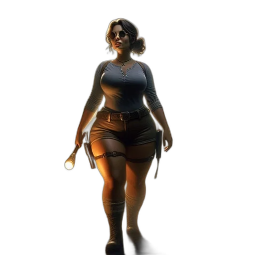 dress, staff, weapon, concept art, 3d render, comic book art, pixel art, earth tones transparent PNG cut-out