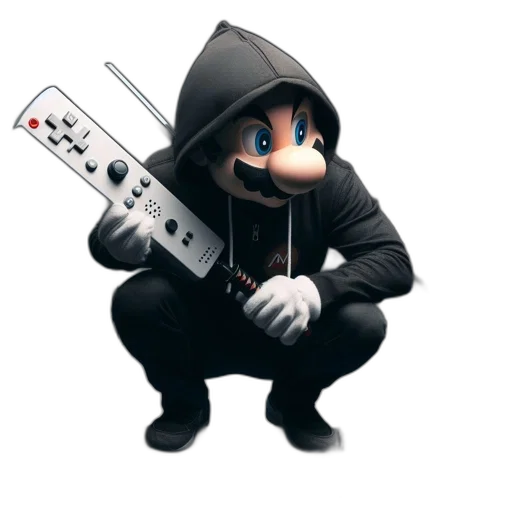 staff, weapon, jacket, robot, pixel art, concept art, 3d render, cyberpunk transparent PNG cut-out