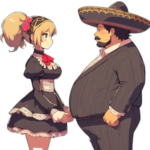 dress, hat, food, staff, concept art, anime, pixel art, fantasy art transparent PNG cut-out