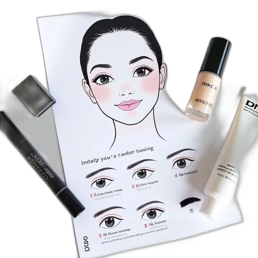 photorealistic, makeup, tutorial, featuring, woman, face, detailed, illustration transparent PNG cut-out