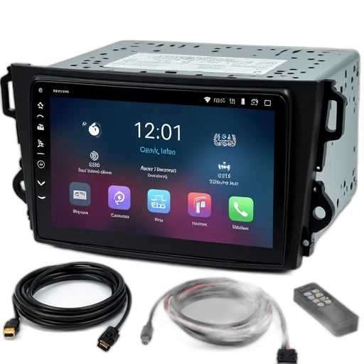 modern, car, stereo, system, touchscreen, display, featuring, various transparent PNG cut-out