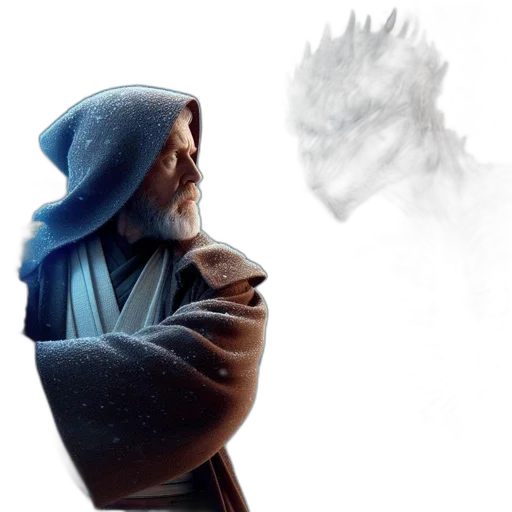dragon, mask, staff, sword, concept art, fantasy art, photorealistic, 3d render transparent PNG cut-out