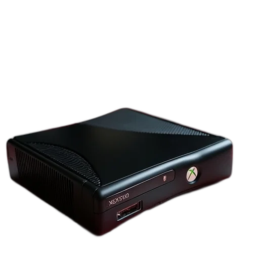 3d render, black, xbox, 360, console, placed, checkered, tablecloth transparent PNG cut-out