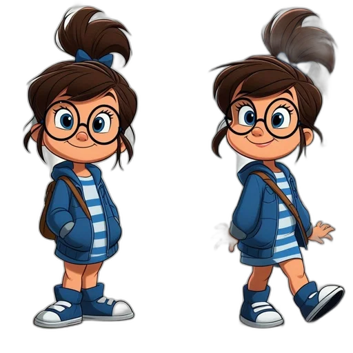 jacket, cartoon, concept art, 3d render, comic book art, blue, two, contrasting transparent PNG cut-out