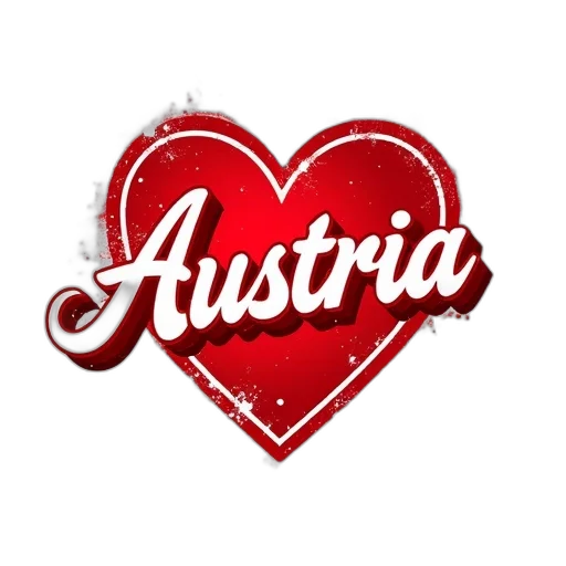 stylized, graphic, featuring, red, heart, white, outline, surrounded transparent PNG cut-out