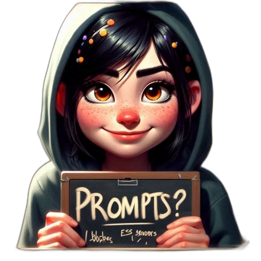 concept art, fantasy art, photorealistic, cartoon, young, girl, colorful, hair transparent PNG cut-out