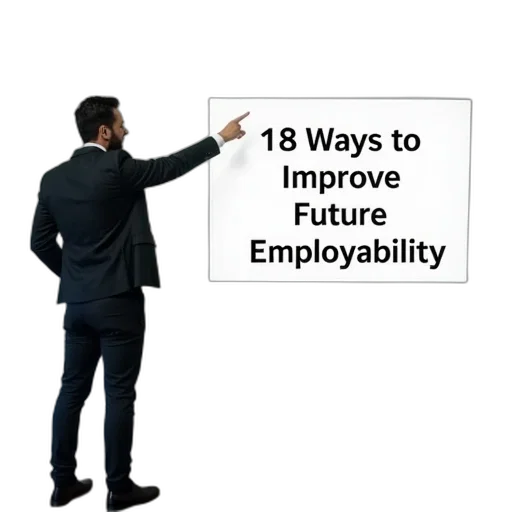man, standing, pointing, text, box, says, ways, improve transparent PNG cut-out