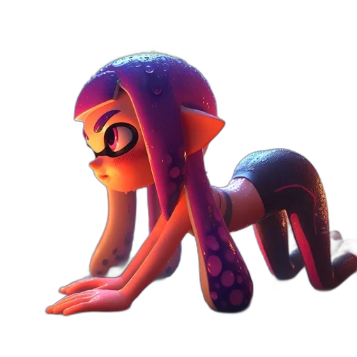 creature, dress, hair, animal, concept art, 3d render, fantasy art, pixel art transparent PNG cut-out