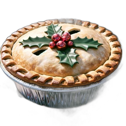 food, crown, urban, landscape, gigantic, pie, floats, above transparent PNG cut-out
