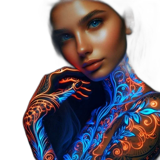 jewelry, dress, face, robot, fantasy art, photorealistic, concept art, 3d render transparent PNG cut-out