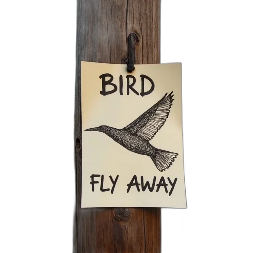 photorealistic, close-up, view, wooden, utility, pole, paper, sign transparent PNG cut-out