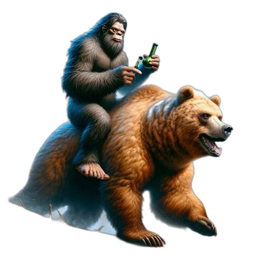 animal, creature, concept art, fantasy art, pixel art, yeti-like, figure, rests transparent PNG cut-out