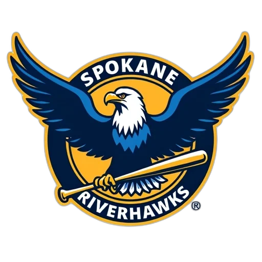 stylized, logo, featuring, blue, eagle, outstretched, wings, holding transparent PNG cut-out