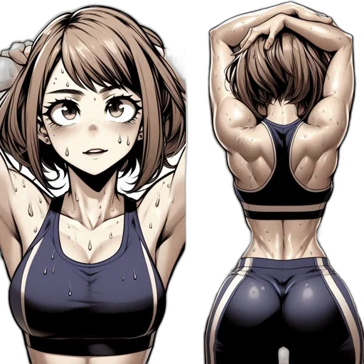 creature, anime, concept art, cartoon, comic book art, monochrome, female, character transparent PNG cut-out