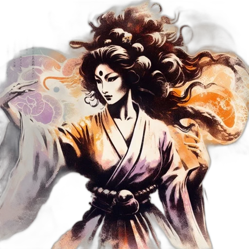 fantasy art, concept art, watercolor, comic book art, fire, monochrome, golden, dark transparent PNG cut-out