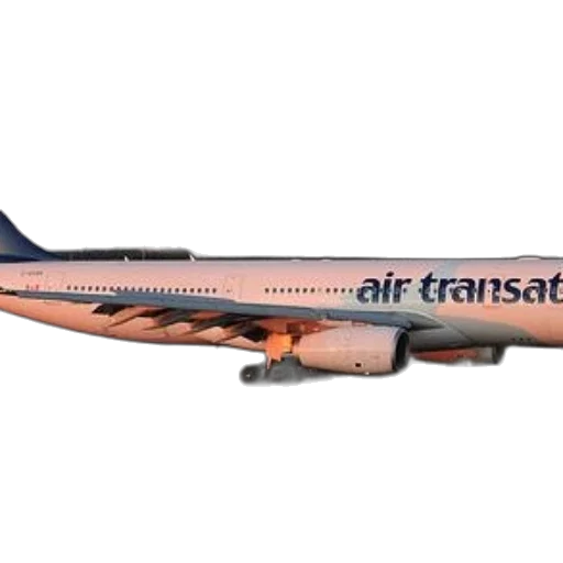 3d render, photorealistic, air, transat, airplane, runway, sunset transparent PNG cut-out