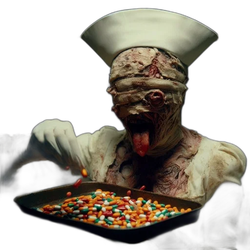food, creature, staff, robot, concept art, 3d render, pixel art, spooky transparent PNG cut-out