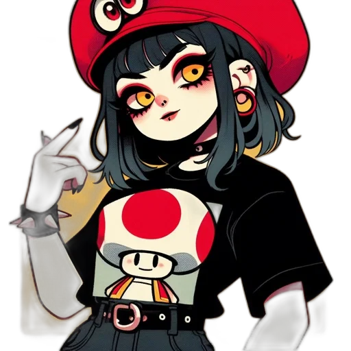 staff, hat, creature, pixel art, concept art, cartoon, anime, red transparent PNG cut-out