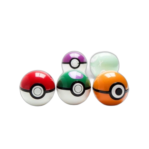 3d render, collection, different, colored, pok, xc3, xa9, balls transparent PNG cut-out