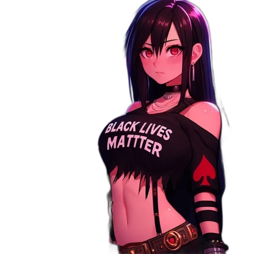 dress, weapon, cyberpunk, pixel art, concept art, anime, neon lights, dark transparent PNG cut-out