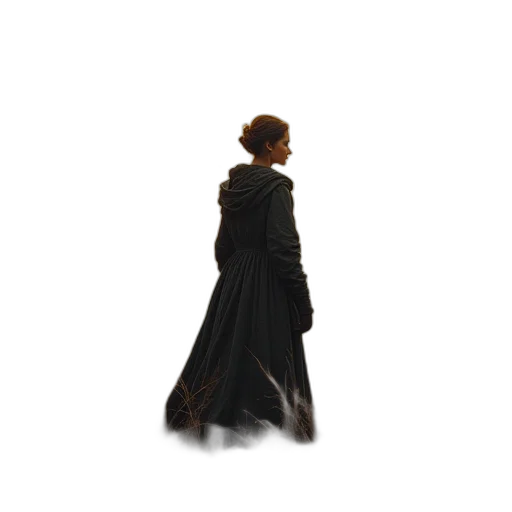 dress, jacket, staff, umbrella, concept art, pixel art, 3d render, photorealistic transparent PNG cut-out